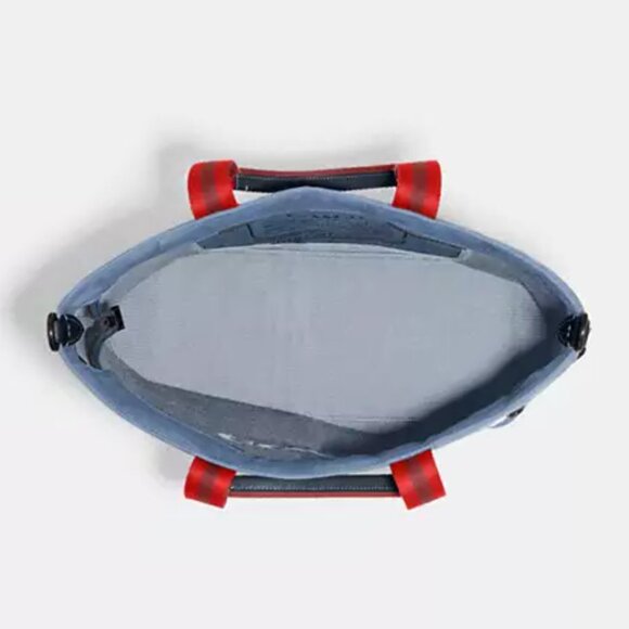 Coach Tote Bag 38 Shoulder Bag Blue Canvas Leather CJ486 Medium Zip Crossbody - Picture 12 of 12